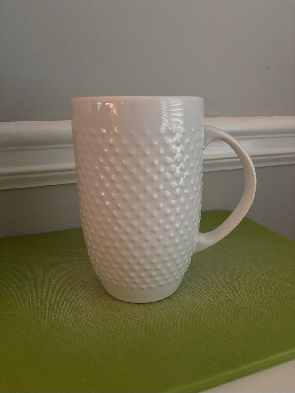 Threshold Porcelain Coffee Mug White Dotted 24oz